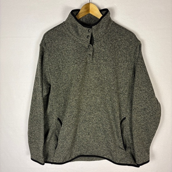 Eddie Bauer Gray 1/4 Snap Sweater Fleece - Picture 1 of 7